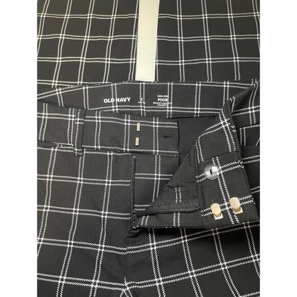 Old Navy High Rise Pixie Skinny Pants Pindot Black Windowpane Womens 2 Petite - Picture 5 of 7